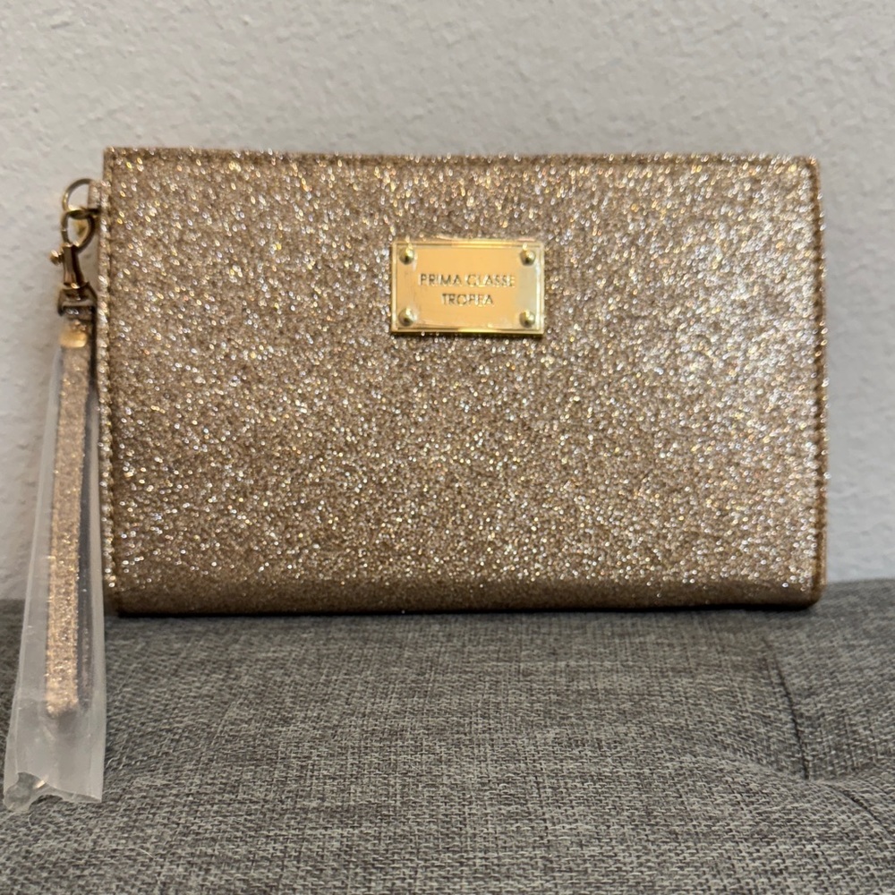 Tropea Gold Glitter Clutch